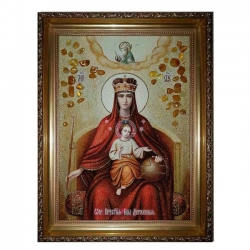 Янтарна ікона Пресвята Богородиця Державна 40x60 см - фото