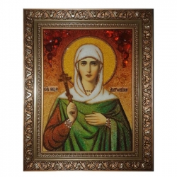 Янтарна ікона Свята мучениця Антоніна Никейская 15x20 см - фото