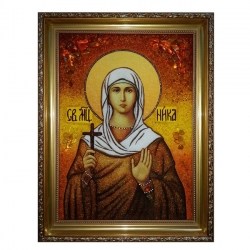 Янтарна ікона Свята мучениця Ніка 60x80 см - фото