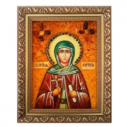 Янтарна ікона Преподобна Анастасія Патрикия 60x80 см - фото