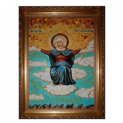 Янтарна ікона Пресвята Богородиця Спорительница хлібів 30x40 см - фото