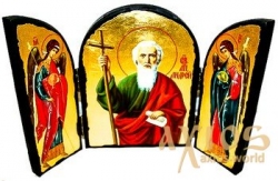 Ікона під старовину Святий Апостол Андрій Складення потрійний 14x10 см - фото