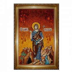Янтарна ікона Святий Іоанн Хреститель 60x80 см - фото