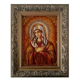 Янтарна ікона Пресвята Богородиця Замилування 15x20 см