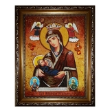 Янтарна ікона Божа Матір Годувальниця 15x20 см