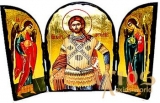 Ікона під старовину Святий Артемій Антіохійський Складення потрійний 14x10 см