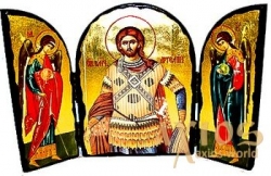 Ікона під старовину Святий Артемій Антіохійський Складення потрійний 14x10 см - фото