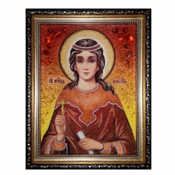 Янтарная икона Святая мученица Любовь 80x120 см - фото