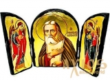 Ікона під старовину Преподобний Серафим Саровський, Чудотворець Складення потрійний 14x10 см