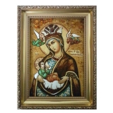 Янтарна ікона Пресвята Богородиця Годувальниця 60x80 см
