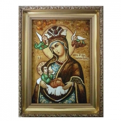 Янтарна ікона Пресвята Богородиця Годувальниця 30x40 см - фото