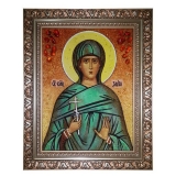 Янтарна ікона Свята великомучениця Злата 30x40 см