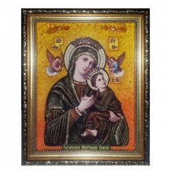 Янтарна ікона Пресвята Богородиця Невтомна допомога 30x40 см - фото