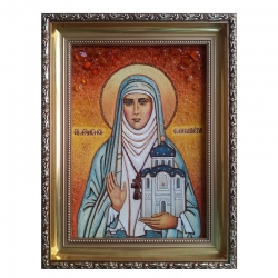 Янтарна ікона Свята благовірна княгиня Єлизавета 15x20 см - фото