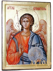 Ікона Святий Ангел Хранитель в позолоті Грецький стиль 30x40 см - фото