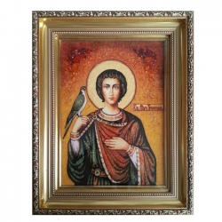 Янтарна ікона Святий мученик Трифон 40x60 см - фото