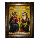 Янтарна ікона Свята Трійця 40x60 см