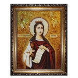 Янтарна ікона Свята великомучениця Варвара 15x20 см