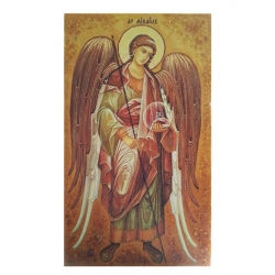 Янтарна ікона Святої Архангел Михаїл 15x20 см - фото