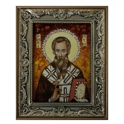 Янтарна ікона Святитель Андрій Критський 15x20 см - фото