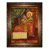 Янтарна ікона Пресвята Богородиця Цілителька 60x80 см