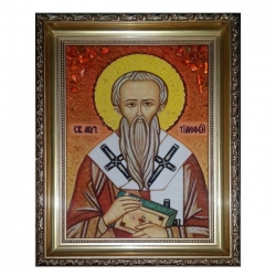 Янтарна ікона Святий мученик Тимофій 30x40 см - фото