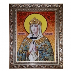 Янтарна ікона Свята рівноапостольна княгиня Ольга 15x20 см - фото