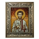 Янтарна ікона Святої Роман Кесарійський 30x40 см