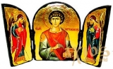 Ікона під старовину Святий великомученик Пантелеймон Складення потрійний 14x10 см