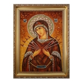Янтарна ікона Пресвята Богородиця Семистрільна 15x20 см