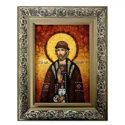Янтарна ікона Святий благовірний князь Олег Брянський 60x80 см - фото