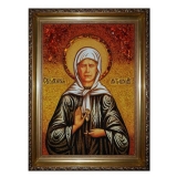 Янтарна ікона Свята Матрона Московська 15x20 см