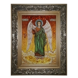 Янтарна ікона Святої Ангел-Хранитель з мечем 15x20 см