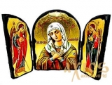 Ікона під старовину Пресвята Богородиця Замилування Складення потрійний 14x10 см