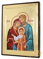 Икона Святое семейство в позолоте Греческий стиль  без шкатулки - фото