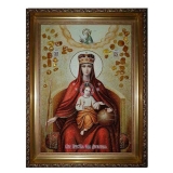 Янтарна ікона Пресвята Богородиця Державна 15x20 см