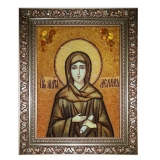 Янтарна ікона Преподобна Меланія 60x80 см
