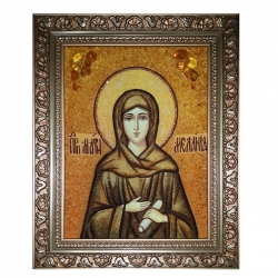 Янтарна ікона Преподобна Меланія 60x80 см - фото