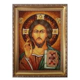 Янтарна ікона Господь Вседержитель 40x60 см