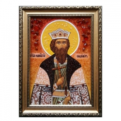 Янтарна ікона Святий рівноапостольний князь Володимир 60x80 см - фото