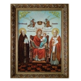Янтарна ікона Пресвята Богородиця Домостроітельніца 15x20 см