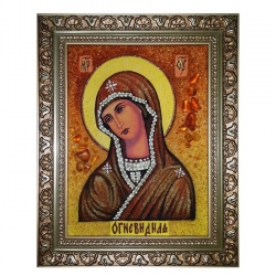 Янтарна ікона Пресвята Богородиця Вогневидна 30x40 см - фото