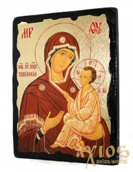 Икона под старину Пресвятая Богородица Тихвинская с позолотой 21x29 см - фото