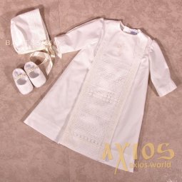 Сорочка для хрещення хлопчика Бусинка (10-317), молочний колір - фото