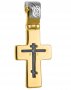 Хрест натільний під древо малий, срібло 925 ° з позолотою
