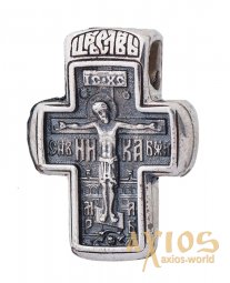 Натільний хрестик «Ангел Господній. Іоанн Предтеча », срібло 925 ° з чорнінням, 19х19 мм, О 13359 - фото