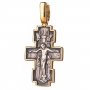 Натільний хрестик «Розп'яття. Ікона Божої Матері «Годувальниця», срібло 925 °, з чорнінням 27х11 мм, О +131689