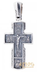 Натільний хрестик «Розп'яття», срібло 925 °, з чорнінням 50х25 мм, О 132346 - фото