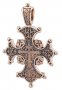 Натільний хрестик «Оцвете Древо Хреста», золото 585 °, з чорнінням 33х23 мм, О п02676