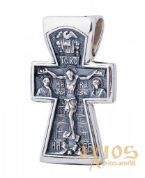 Натільний хрестик «Розп'яття», срібло 925 з чорнінням, 28х17мм, О 13141 - фото